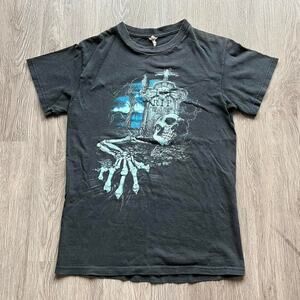 Y2k cyberpunk skeleton short sleeve black